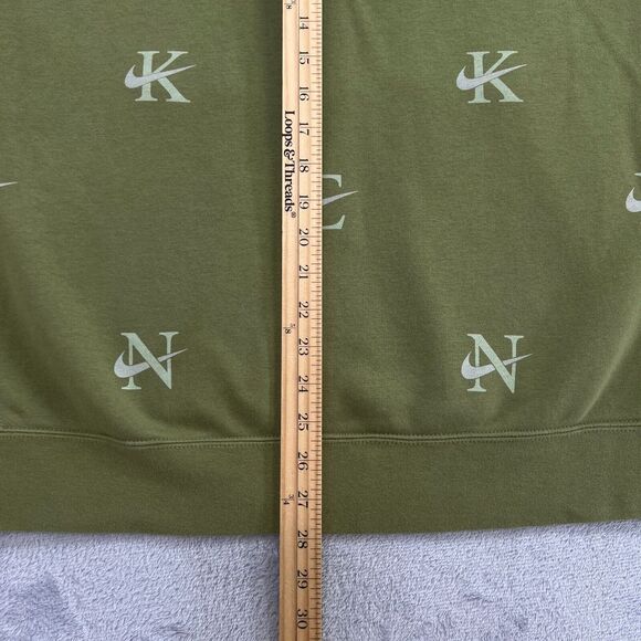 Nike Sportswear Club Fleece‎ Allover Print Mens Large Pullover Hoodie Green - Picture 10 of 11